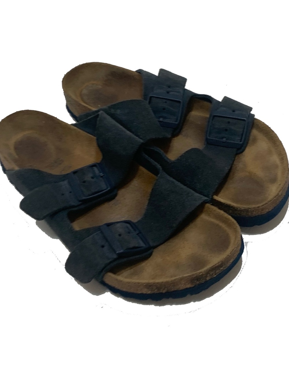 Birkenstock Women's blue Suede Double-Strap Slide Sandals
